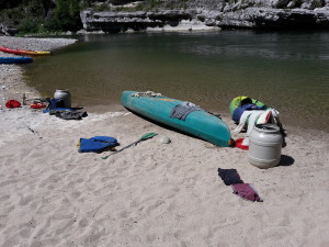 Pause am Ufer der Ardèche